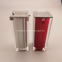 Silver Square Acrylic Lotion Bottle Plastic Cosmetic Bottle